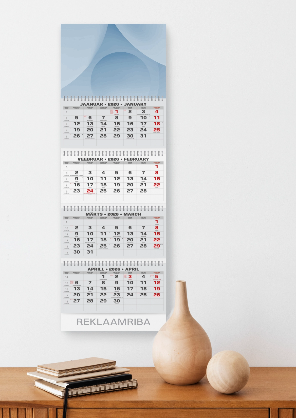 Kalender QUATTRO ühe reklaamribaga